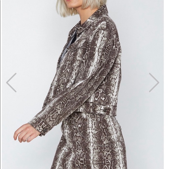 nasty gal snake Jean jacket new with tags - Picture 2 of 3